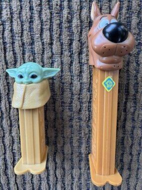 Lot Of 2 Pez Dispensers, Star Wars Mandalorian Grogu Baby Yoda - Scooby Doo